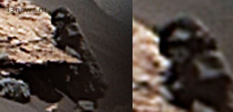 Уфолог опубликовал снимки Марса, на которых присутствует нечто, похожее на силуэт